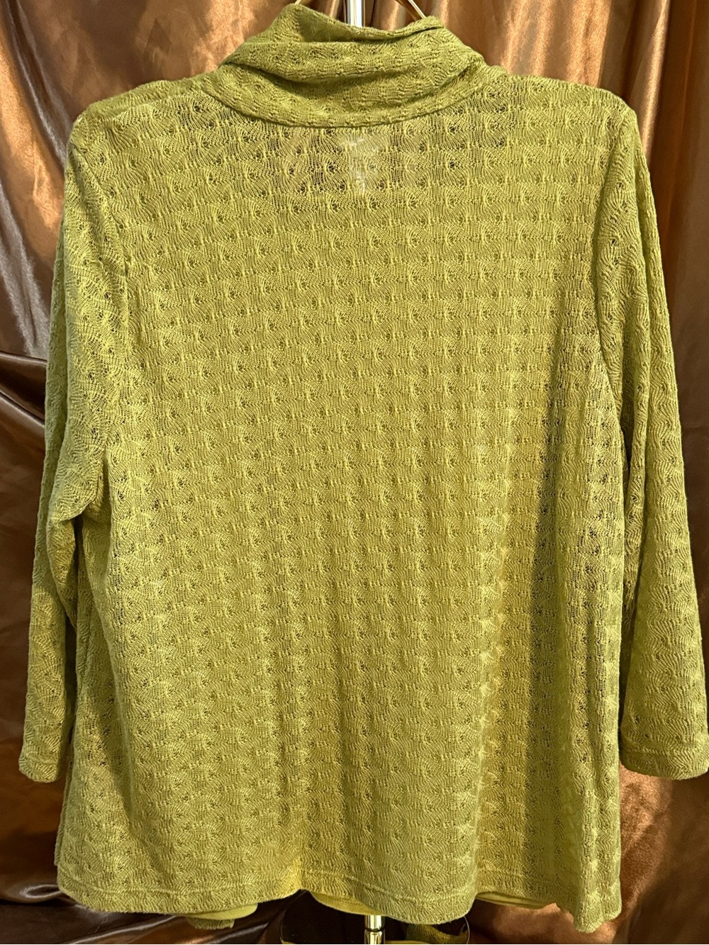 Ruby Rd. Green Open-Front Knit Cardigan - Picture 6 of 7